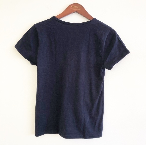 J. CREW NWT Studio V Neck Cotton T Shirt Top in Navy Size Medium - Picture 8 of 11